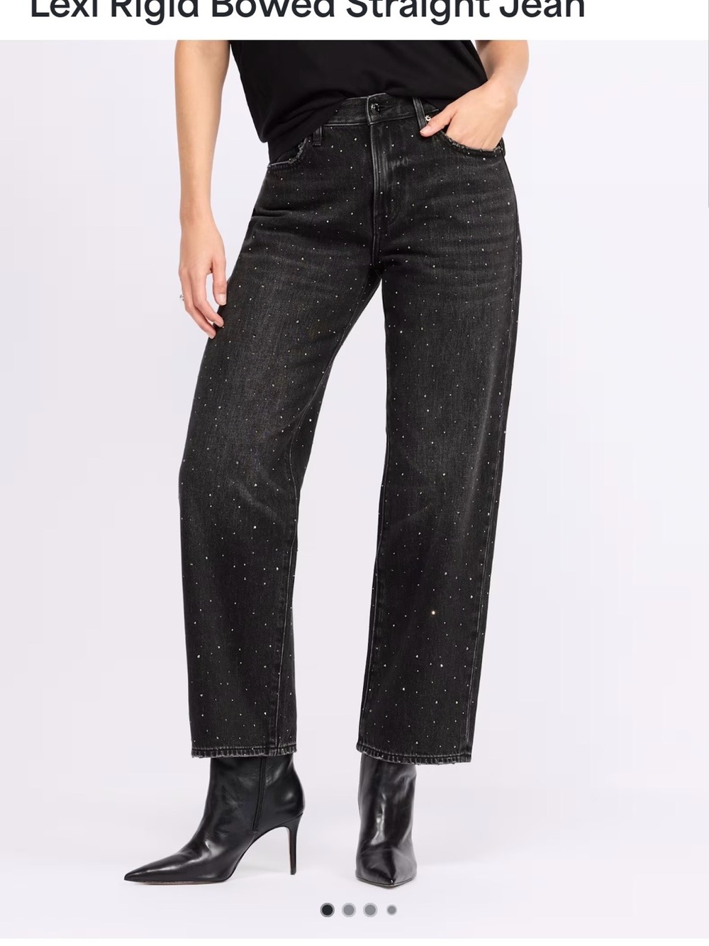 pistola Black Sparkle Straight Leg Jeans